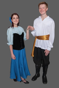 Prince Eric and Ariel during the rowing scene